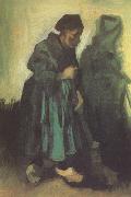 Vincent Van Gogh Peasant Woman Sweeping the Floor (nn04) painting